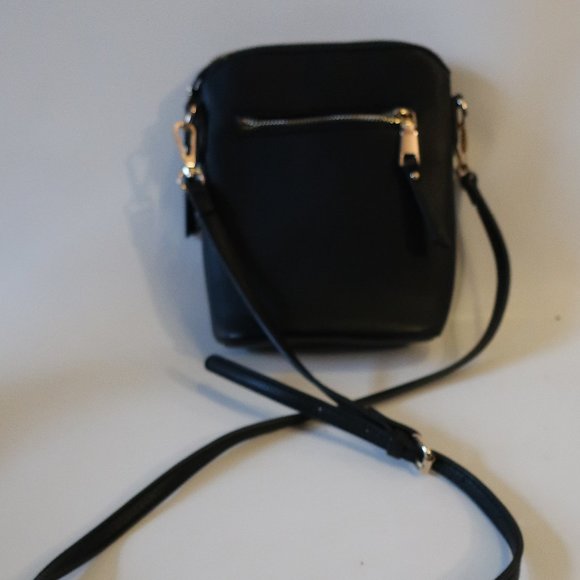 Womens Shag Boutique Black Faux Leather Crossbody * - Picture 4 of 7